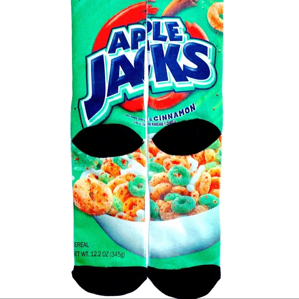 Odd Sox Apple Jacks Crew Socks Mens Womens Kelloggs Cereal Box Fun Novelty Gift